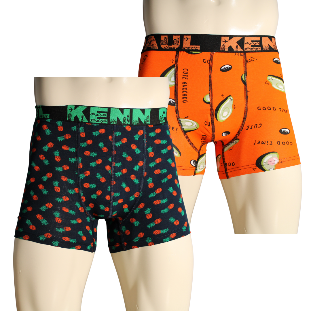 2'li Erkek Desenli Pamuklu Lüks Boxer