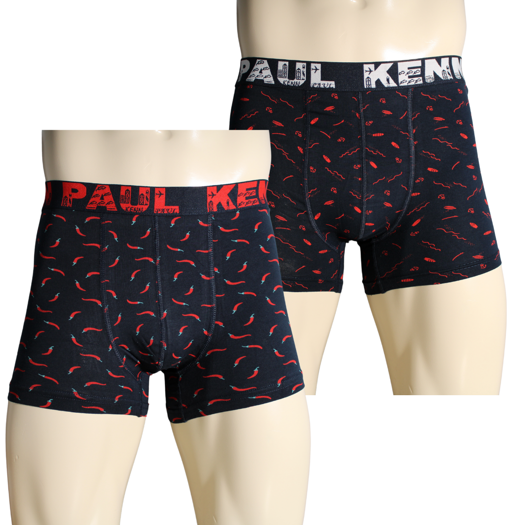 2'li Erkek Desenli Pamuklu Lüks Boxer