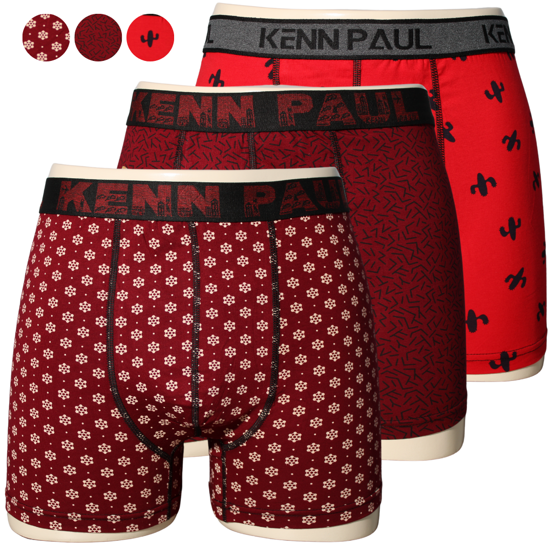 3'lü Boxer 3XL–6XL Büyük Beden – Desenli, Yumuşak Pamuk