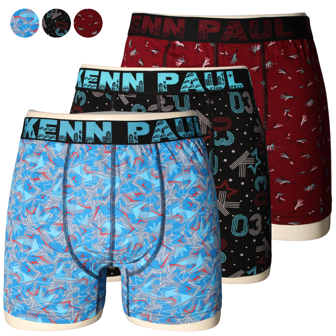 3'lü Boxer 3XL–6XL Büyük Beden – Desenli, Yumuşak Pamuk