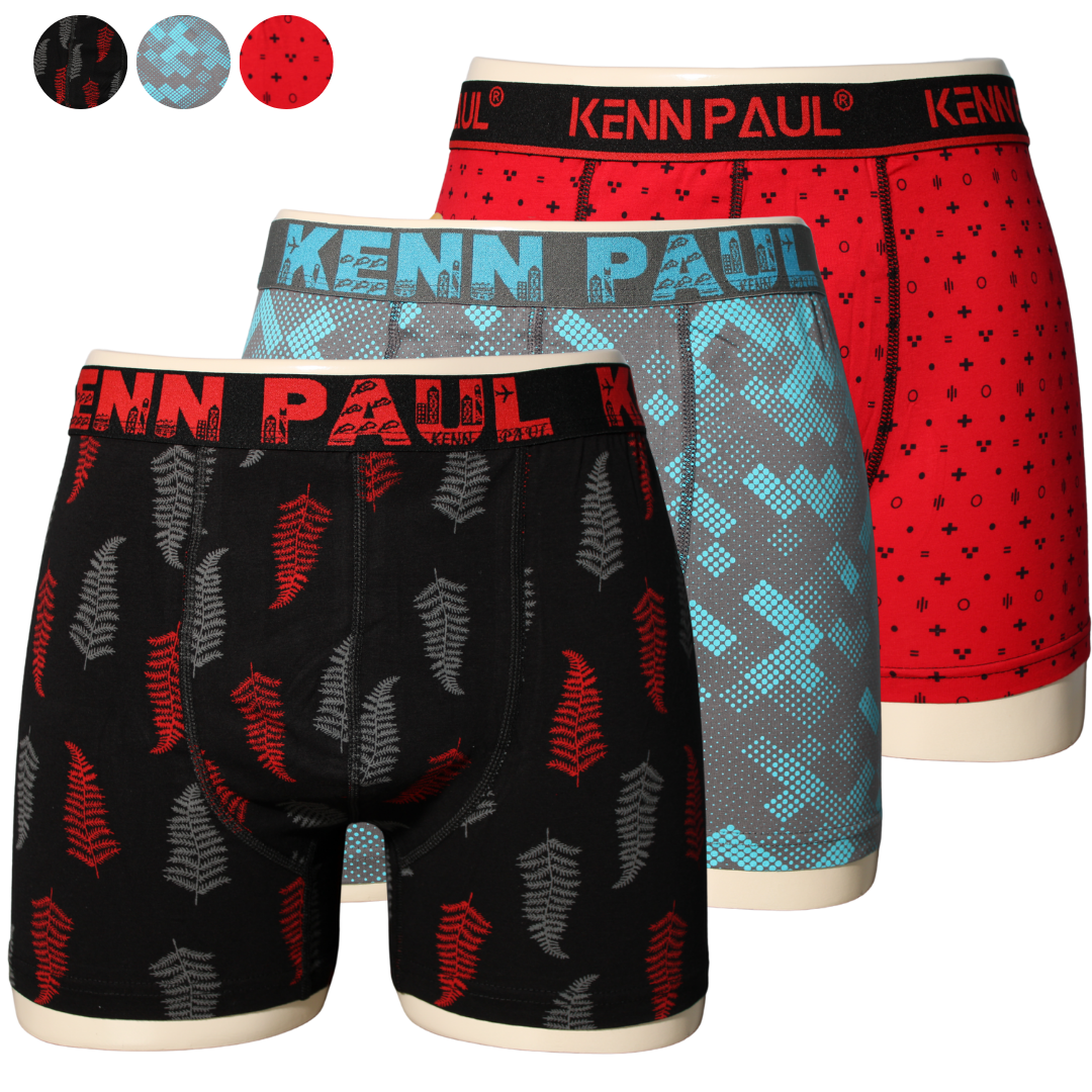 3'lü Boxer 3XL–6XL Büyük Beden – Desenli, Yumuşak Pamuk