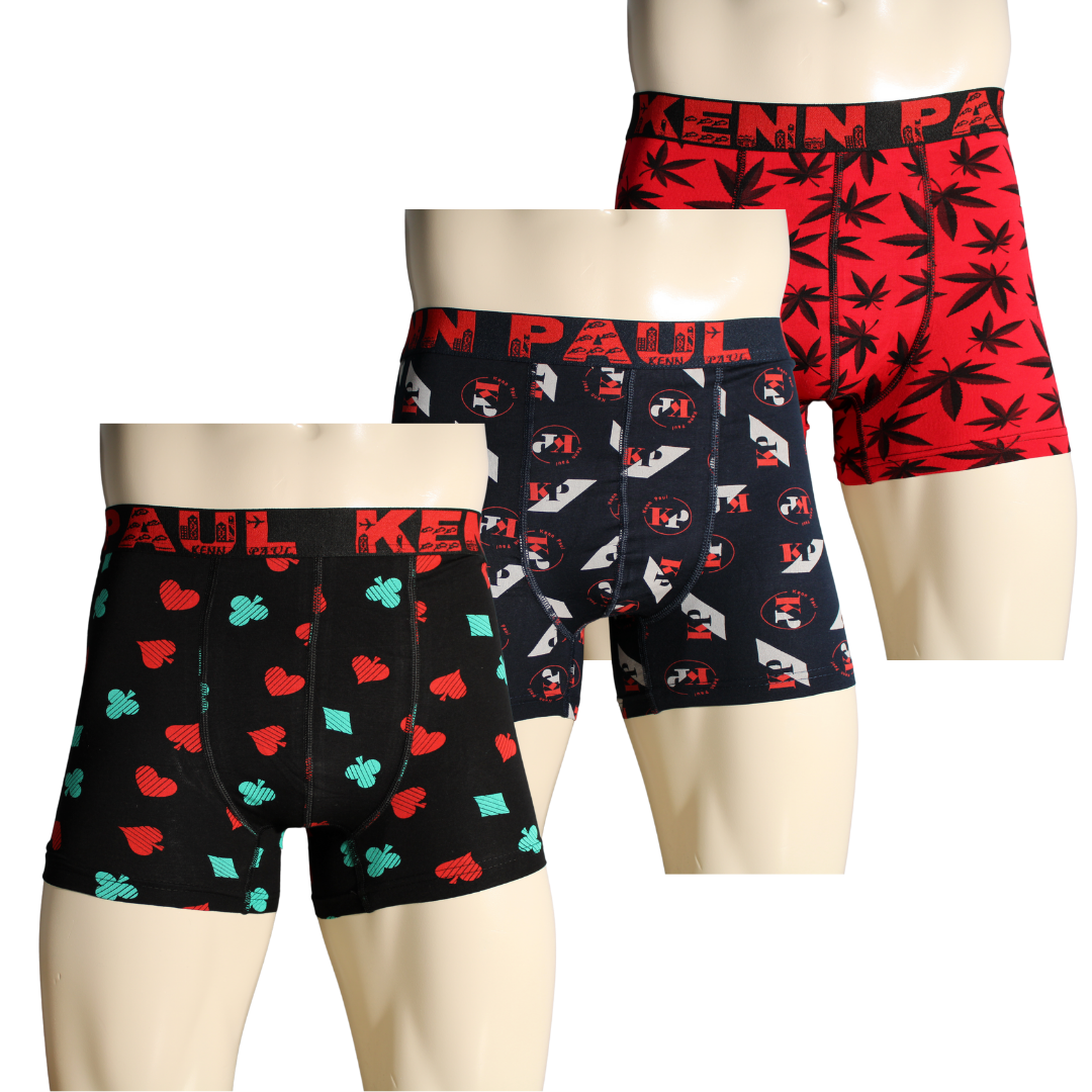 3'lü Erkek Desenli Pamuklu Lüks Boxer | Yumuşak Kumaş | Rahat Boxer