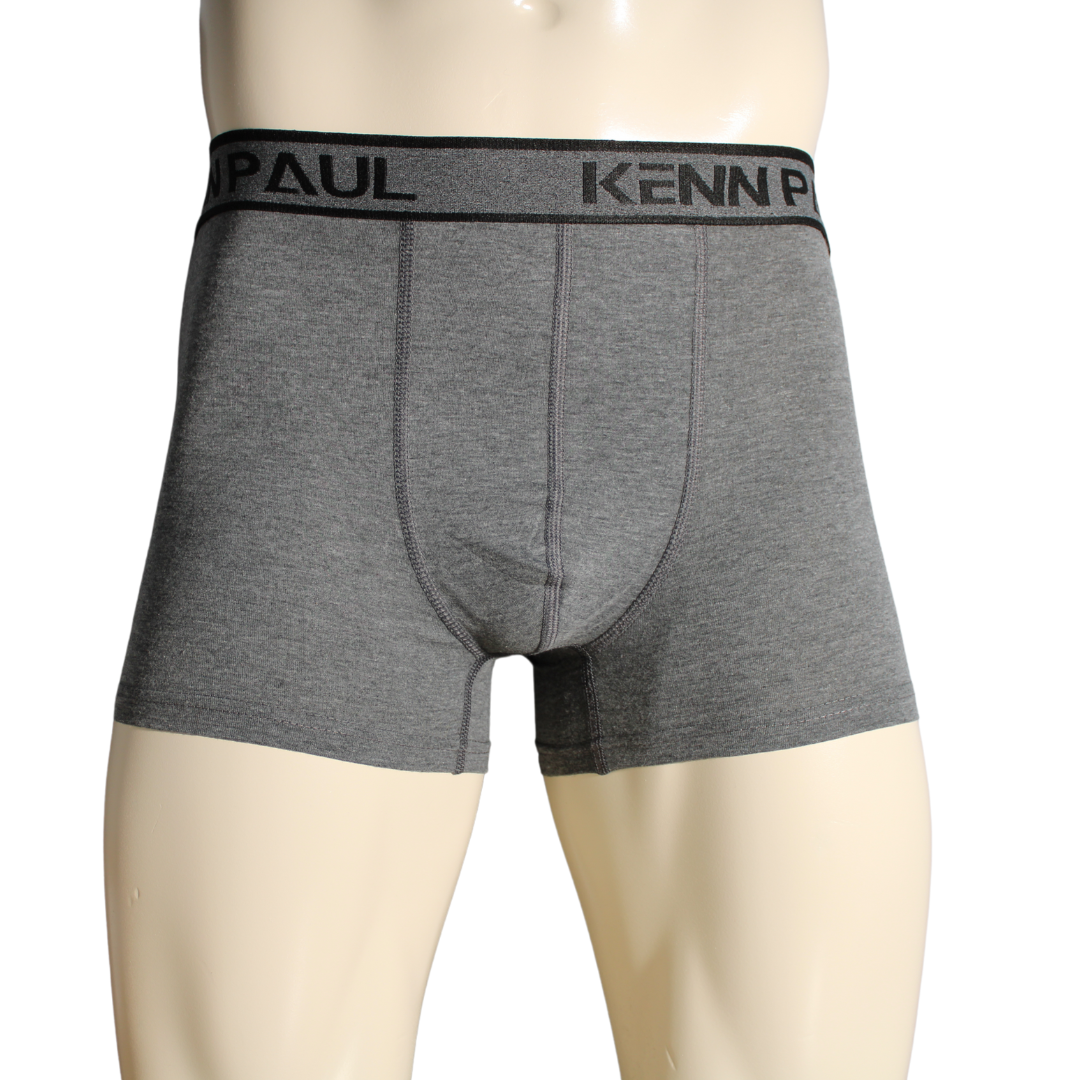 3'lü S->6XL Erkek Düz Gri Ton Pamuk Boxer Büyük Beden Fitted