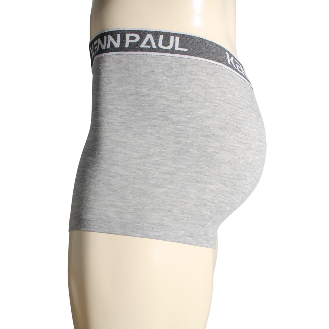3'lü S->6XL Erkek Düz Gri Ton Pamuk Boxer Büyük Beden Fitted