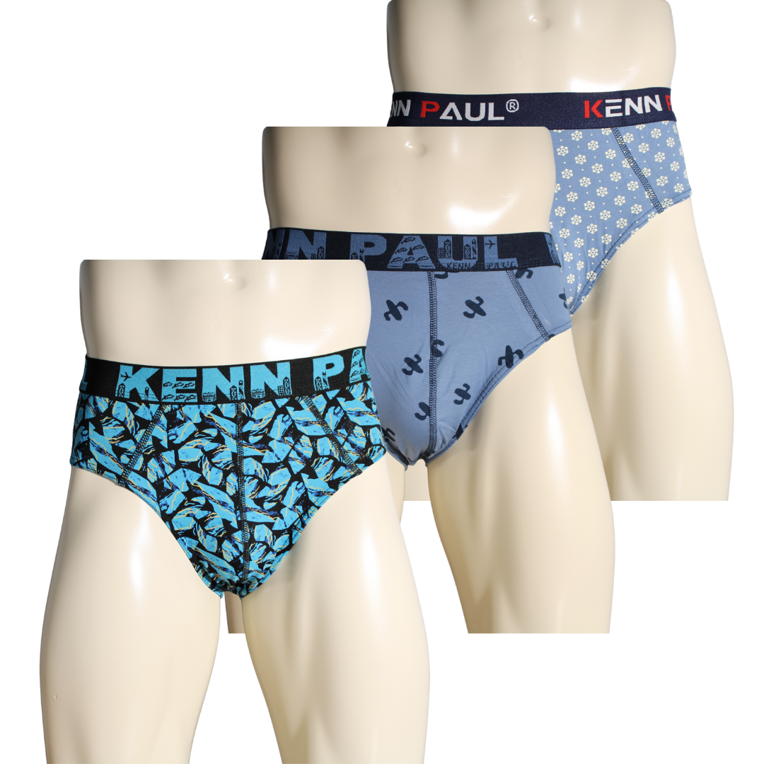 3'lü Erkek Slip Desenli Pamuklu Lüks Boxer