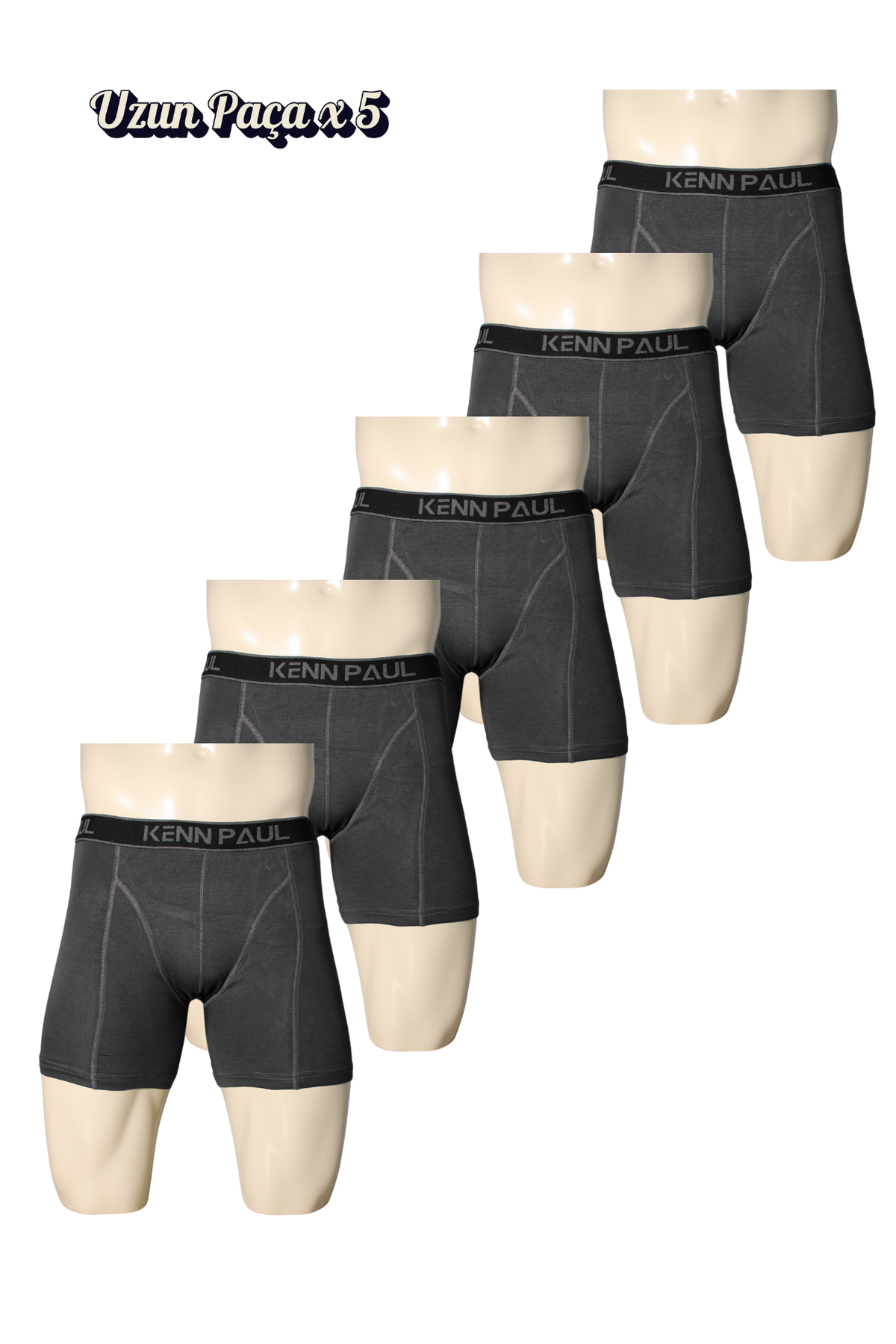 5'li Bambu Uzun Paçalı Sporcu Boxer  Nefes Alır, Konforlu