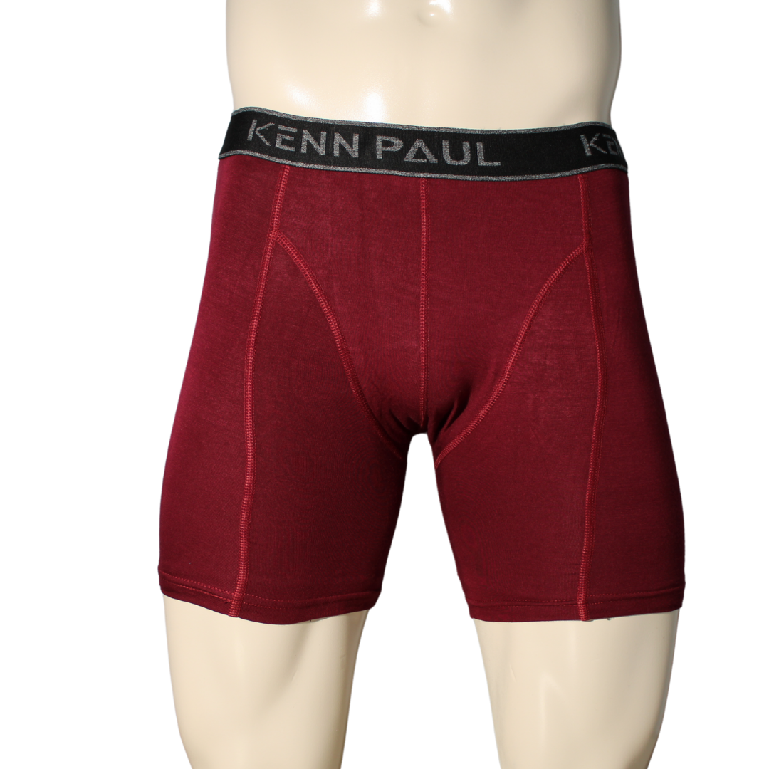 Bambu Uzun Paçalı Erkek Boxer - Bordo, Nefes Alır, Konforlu