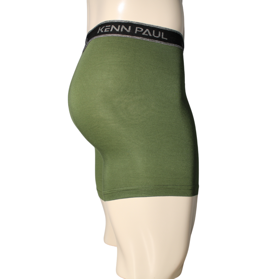 Bambu Uzun Paçalı Sporcu Boxer - Haki, Nefes Alır, Konforlu