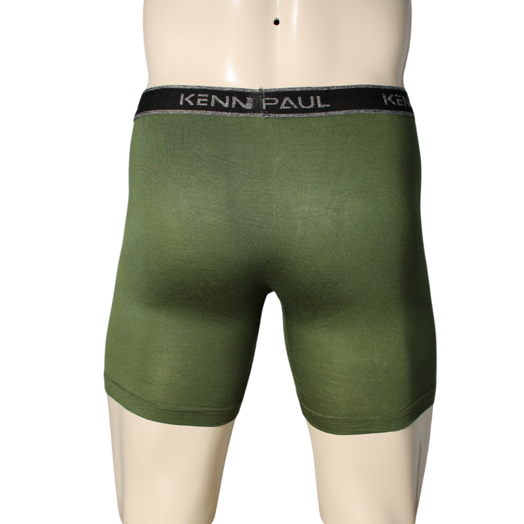 Bambu Uzun Paçalı Sporcu Boxer - Haki, Nefes Alır, Konforlu
