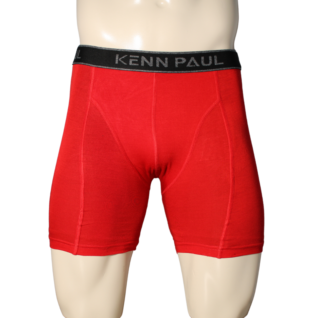 Bambu Uzun Paçalı Sporcu Boxer -Kırmızı Nefes Alır, Konforlu