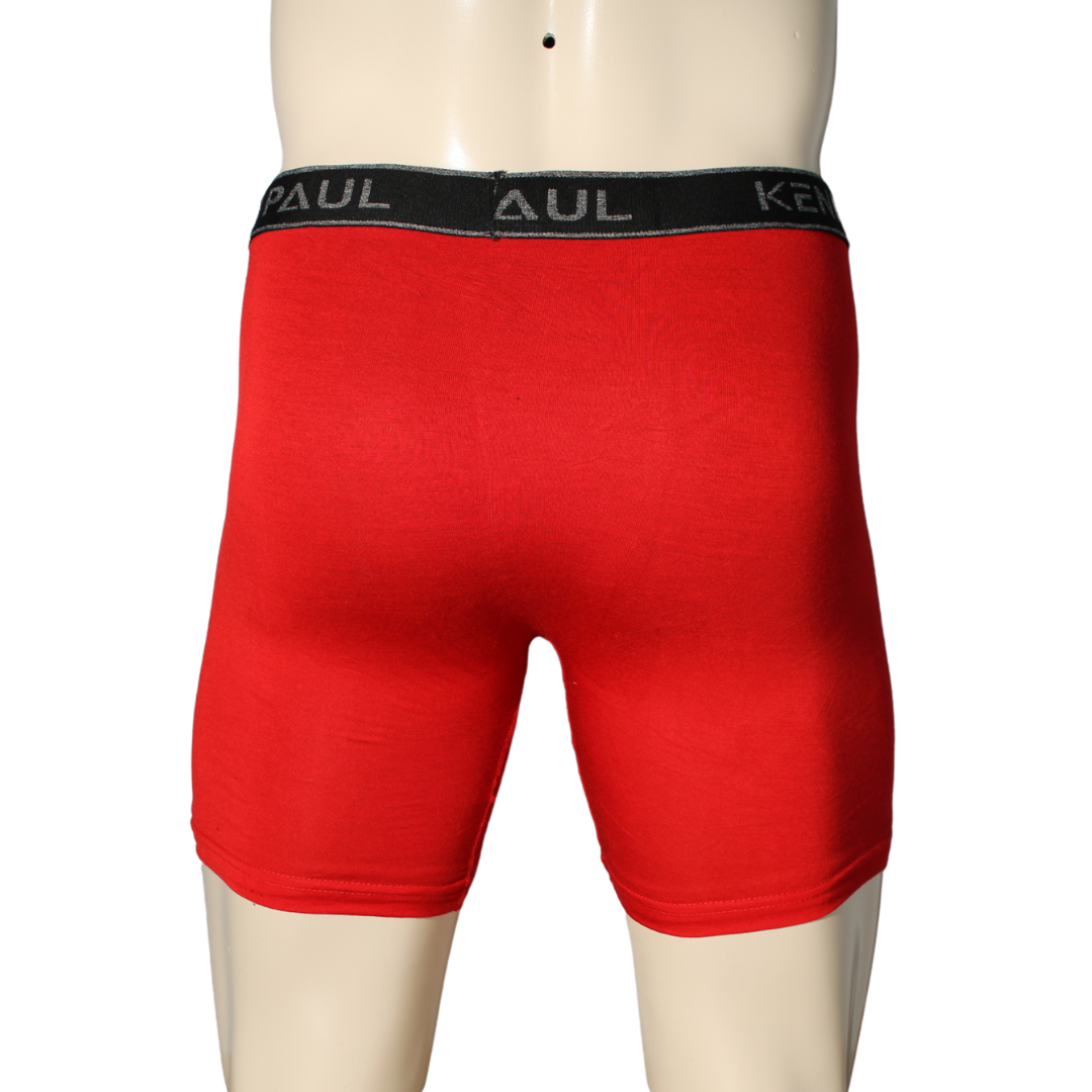 Bambu Uzun Paçalı Sporcu Boxer -Kırmızı Nefes Alır, Konforlu