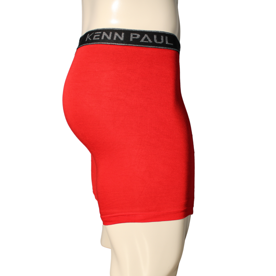 Bambu Uzun Paçalı Sporcu Boxer -Kırmızı Nefes Alır, Konforlu