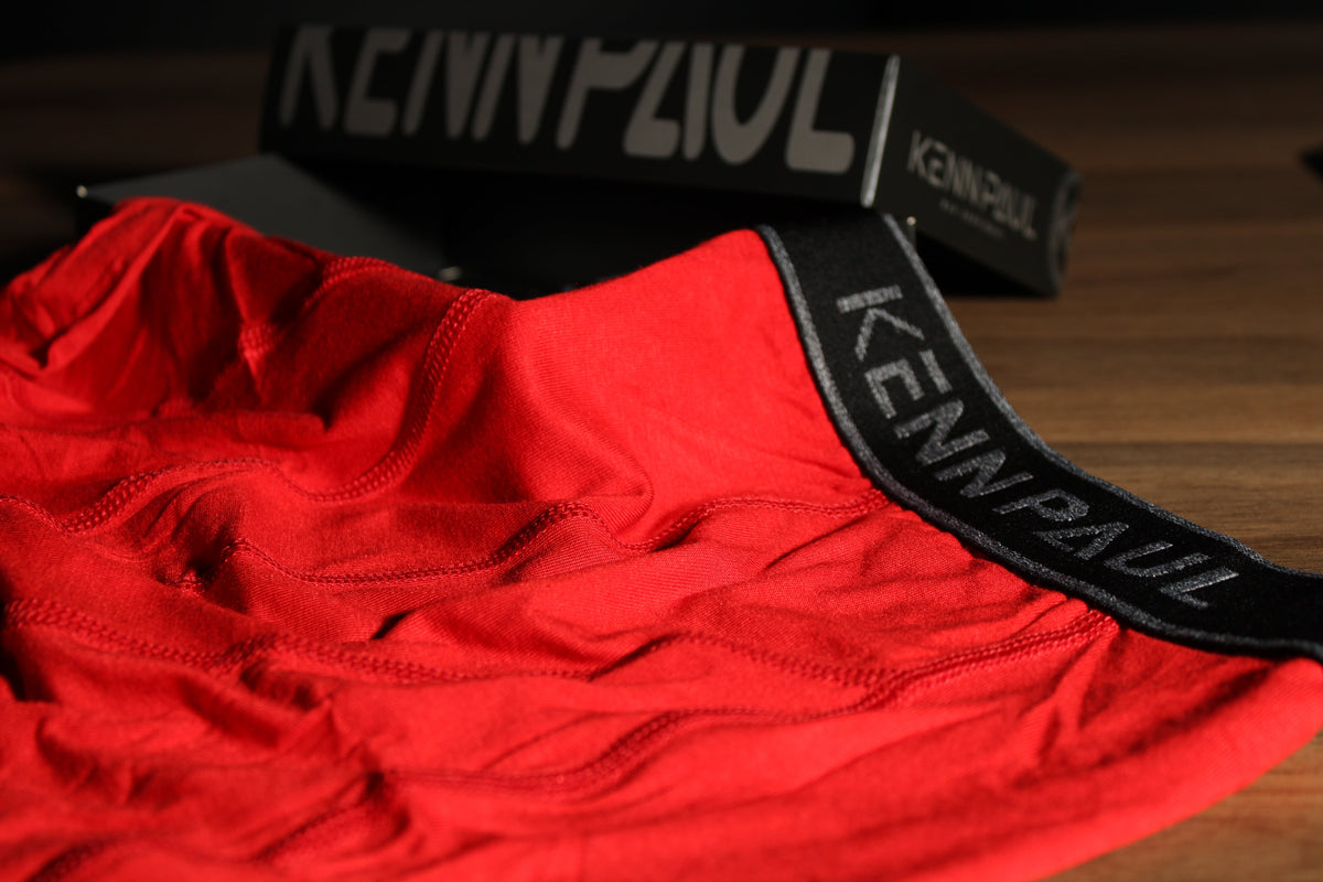 Bambu Uzun Paçalı Sporcu Boxer -Kırmızı Nefes Alır, Konforlu