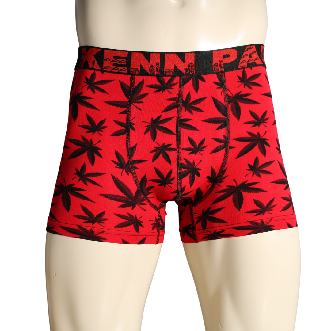 Erkek Yaprak Desen Pamuklu Lüks Boxer | Yumuşak Kumaş | Konforlu Boxer |