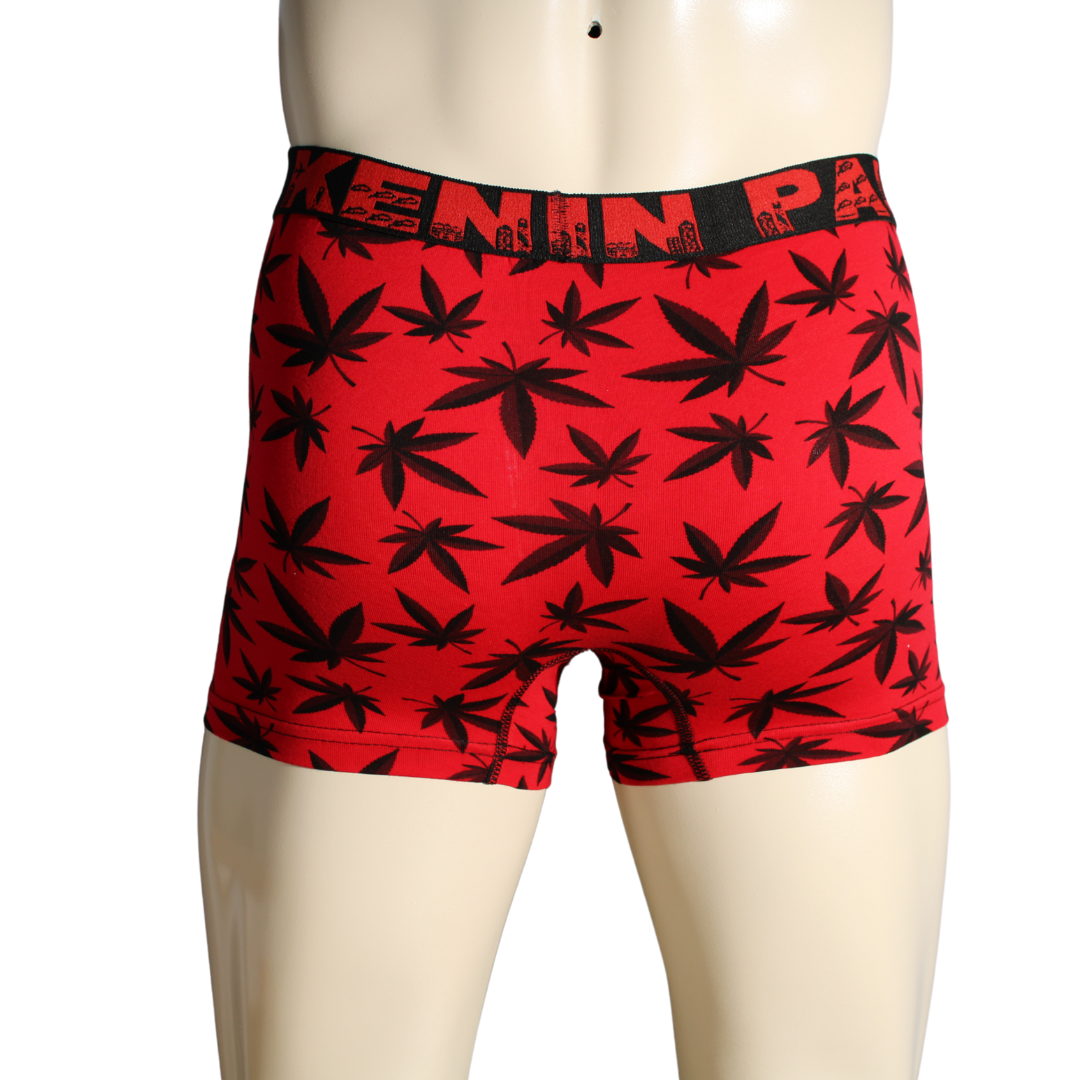Erkek Yaprak Desen Pamuklu Lüks Boxer | Yumuşak Kumaş | Konforlu Boxer |