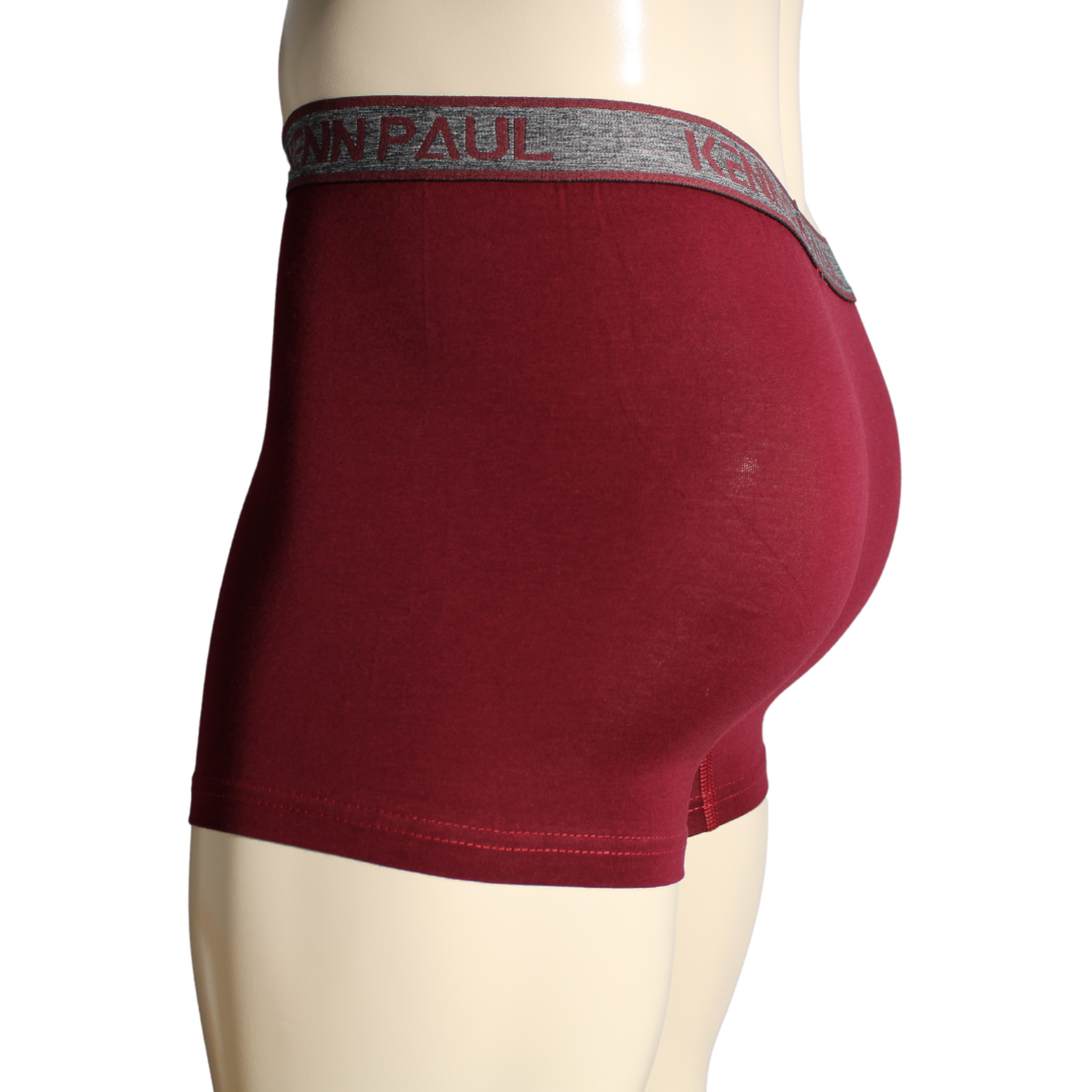 Erkek Bordo Düz Pamuklu Lüks Boxer Yumuşak