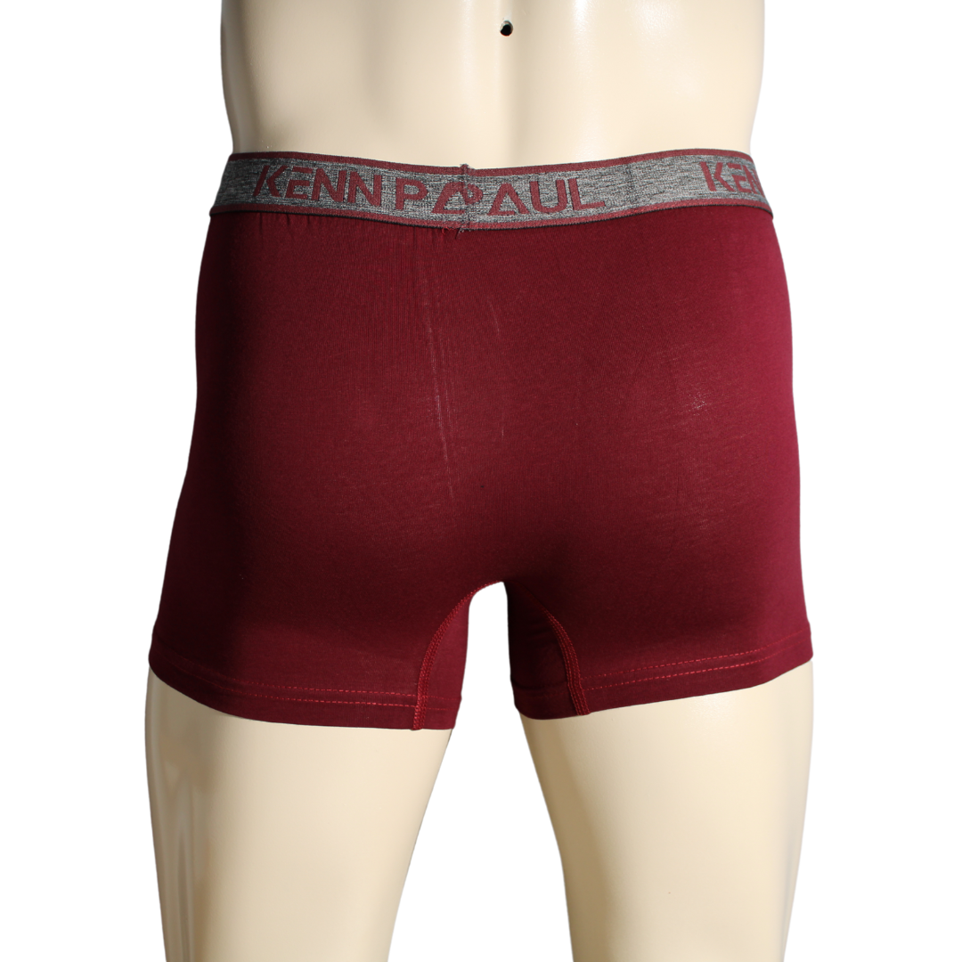 Erkek Bordo Düz Pamuklu Lüks Boxer Yumuşak