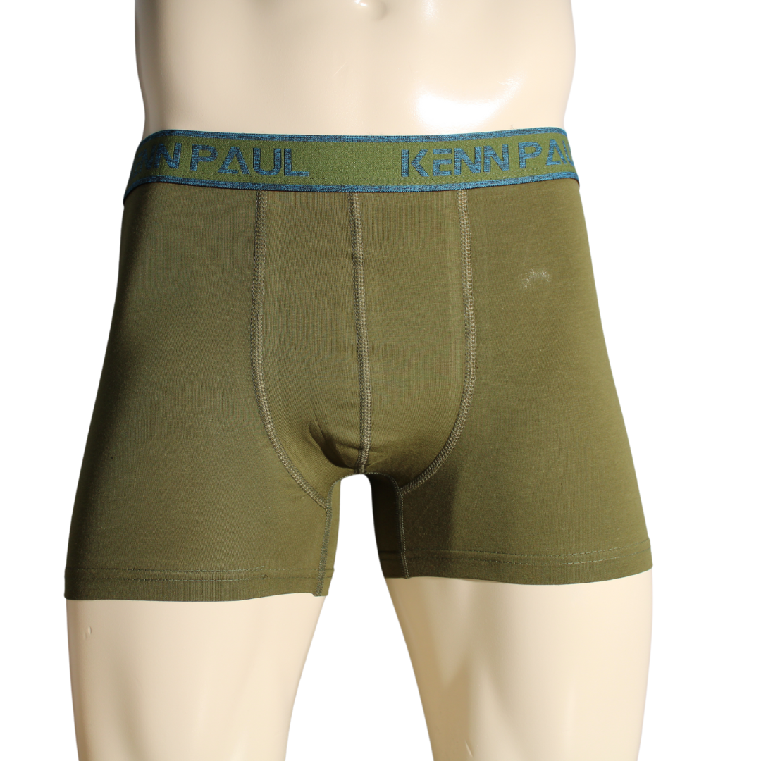 S-6XL Erkek Haki Düz Pamuklu Lüks Boxer |Büyük Beden| Yumuşak