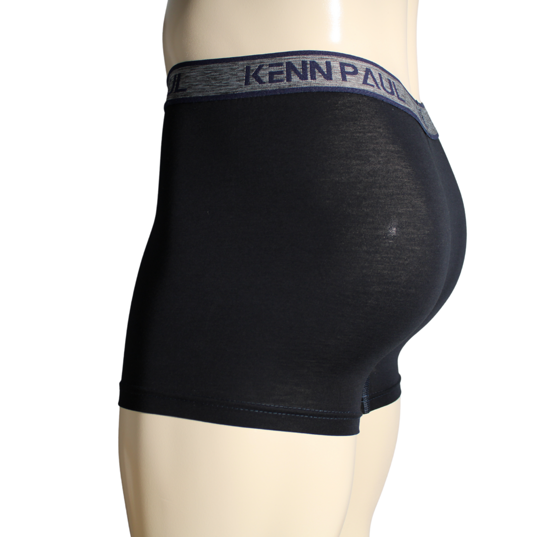 S->6XL Siyah Düz Pamuklu Lüks Boxer |Büyük Beden| Yumuşak Kumaş